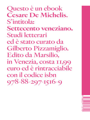 cover image of Settecento veneziano